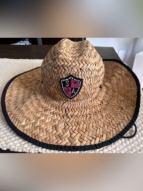 Natural Straw Sun Hat with Black Chin Cord - Soul of Aventure